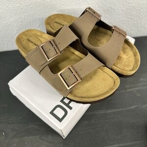 Dream Pairs Women Walking Flat Sandals Comfort Size 8 Slide Sandals Brown NIB